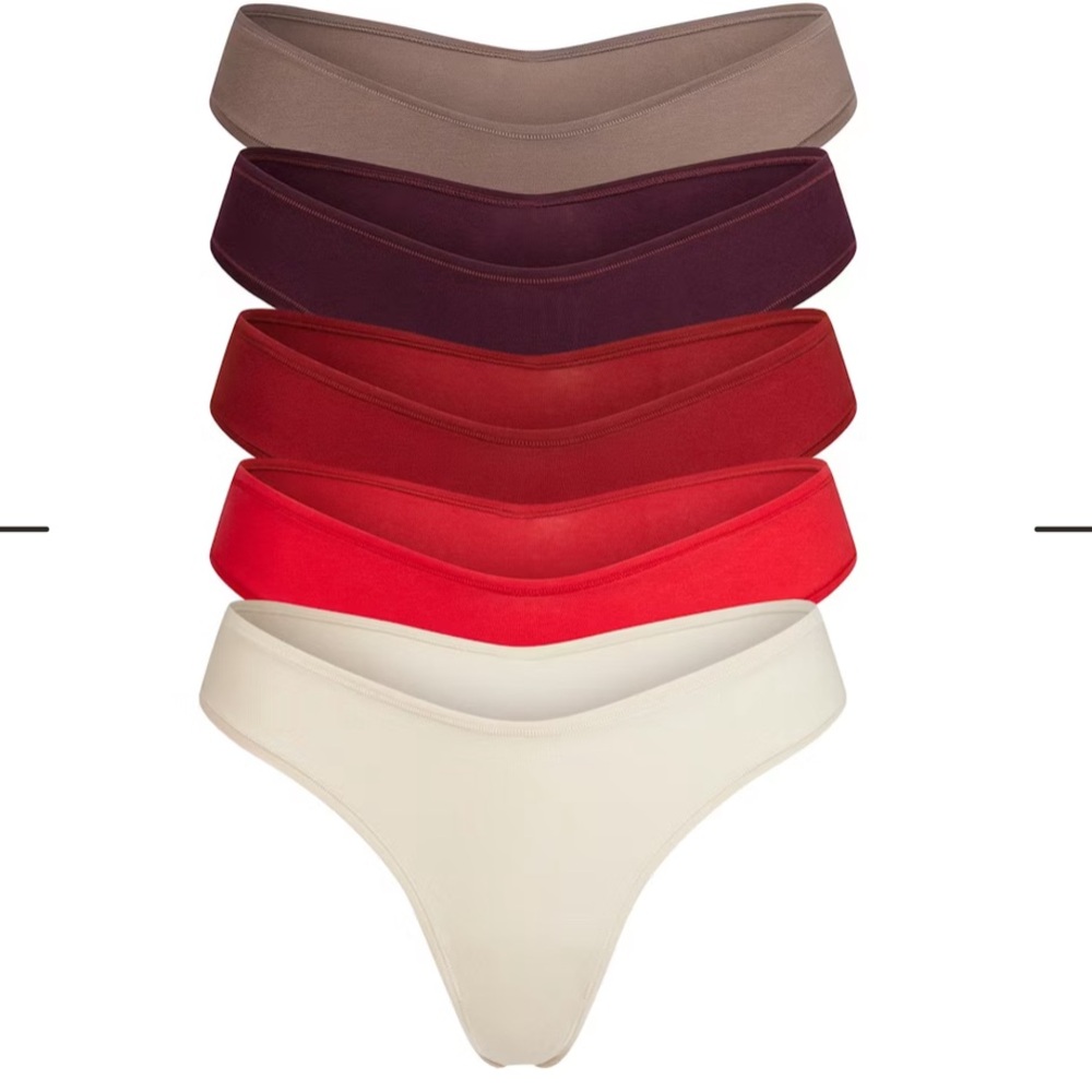 SKIMS cotton jersey dipped thong, 5 pack